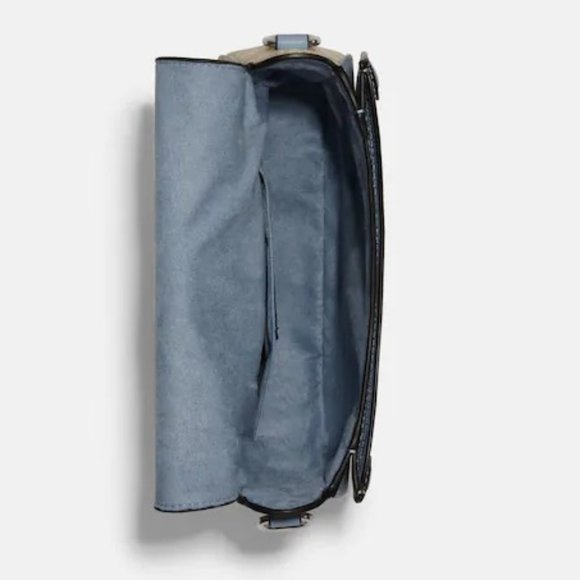 Coach Georgie Saddle Bag In Signature Canvas Light Khaki / Marble Blue - Picture 3 of 16